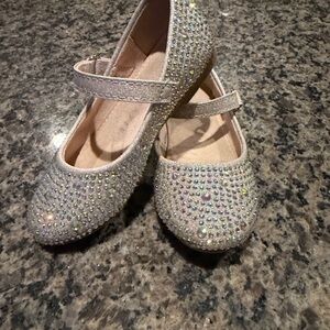 Kelly & Katie Sparkling Silver Kids Dress Shoes